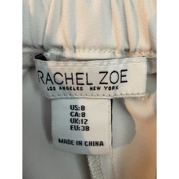 Rachel Zoe Cuffed Pleated Trouser Shorts High Waist Size 8 Stone Career 80s 90s - Picture 7 of 10